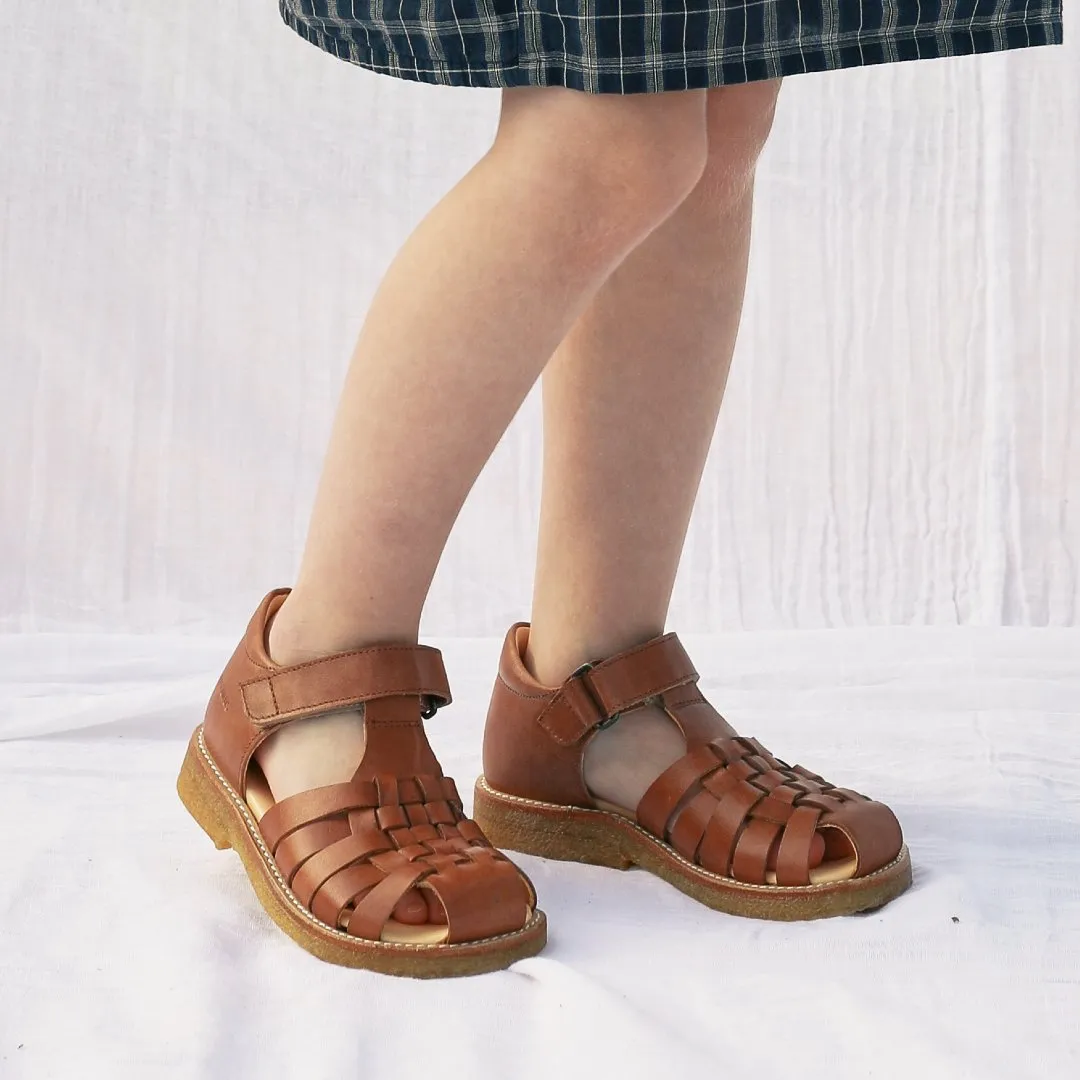 Angulus fletsandal velcrolukning lædersandal børn