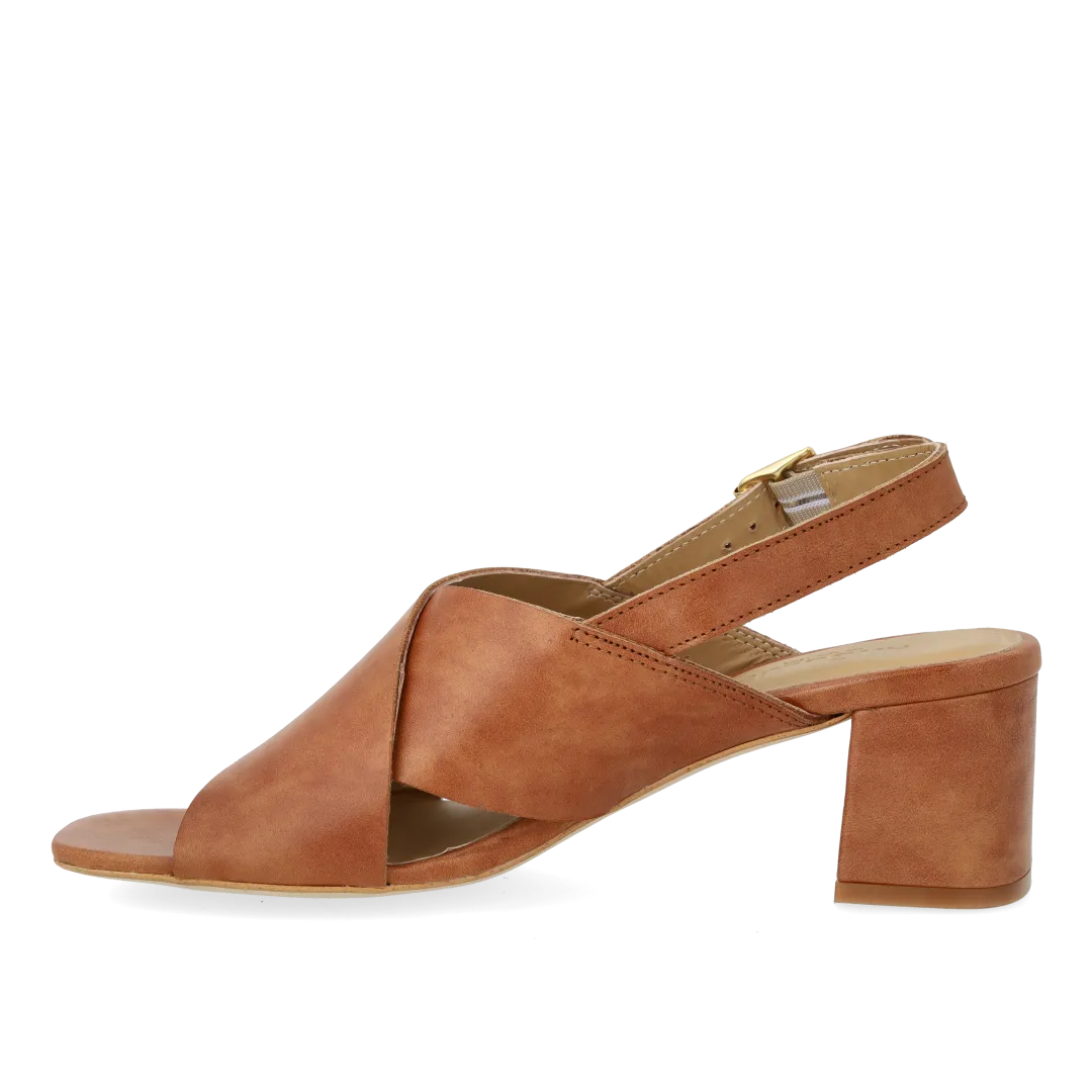 Angulus Sandal krydssandal læder 6 cm blokhæl