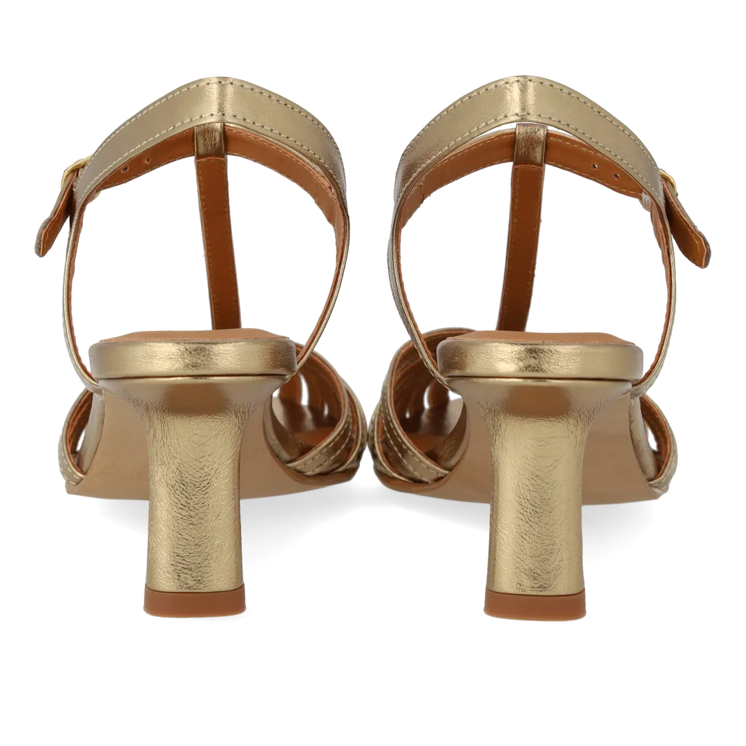 Angulus Hælsandal med frontdetalje sandal skind 6 cm hæl