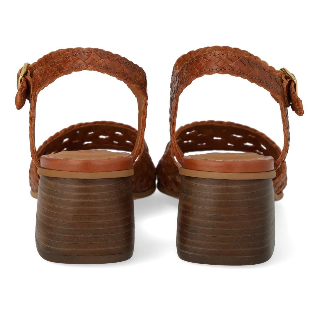 Angulus håndflettet sandal skind 5 cm hæl