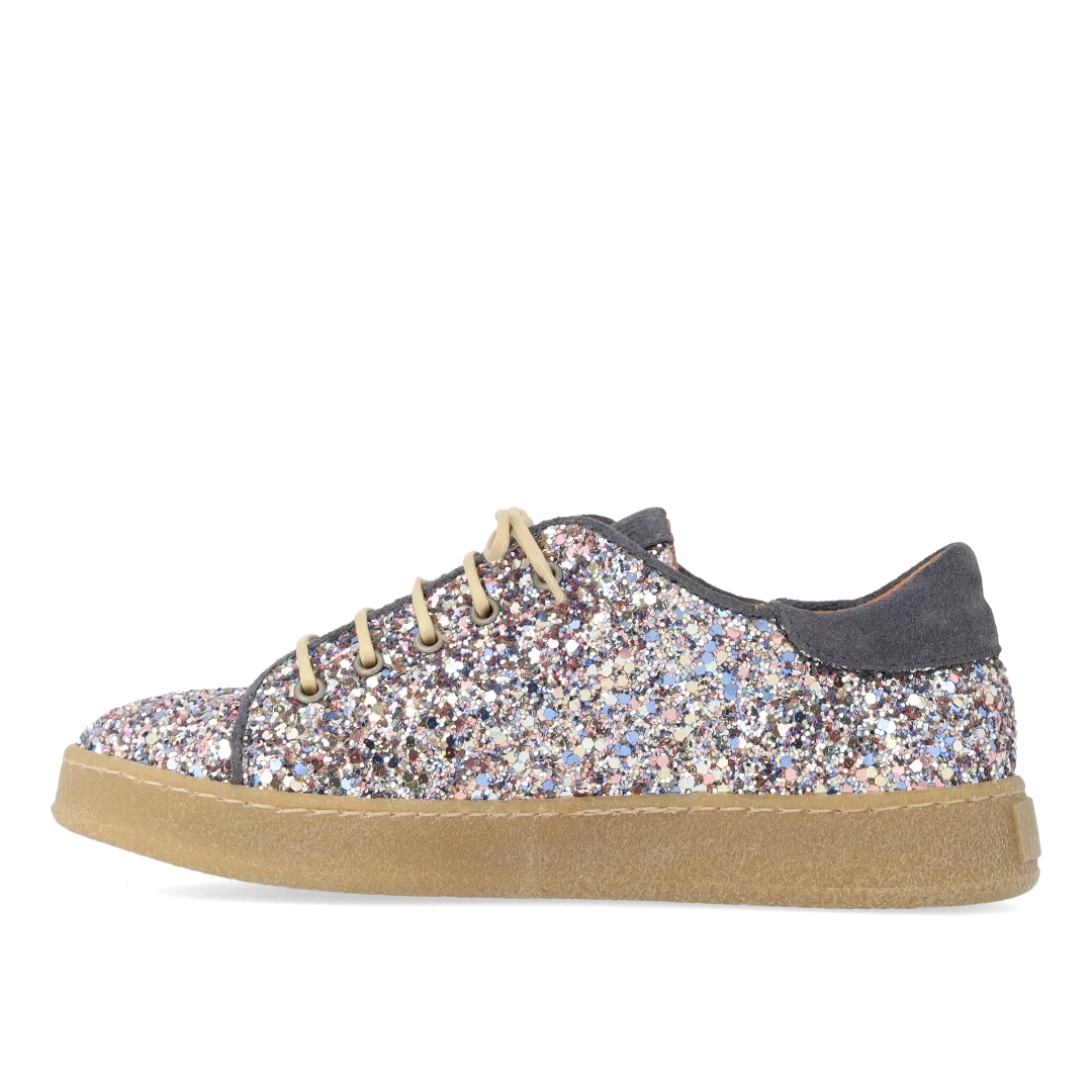 Angulus Sneaker glitter børnesneakers snøre læder