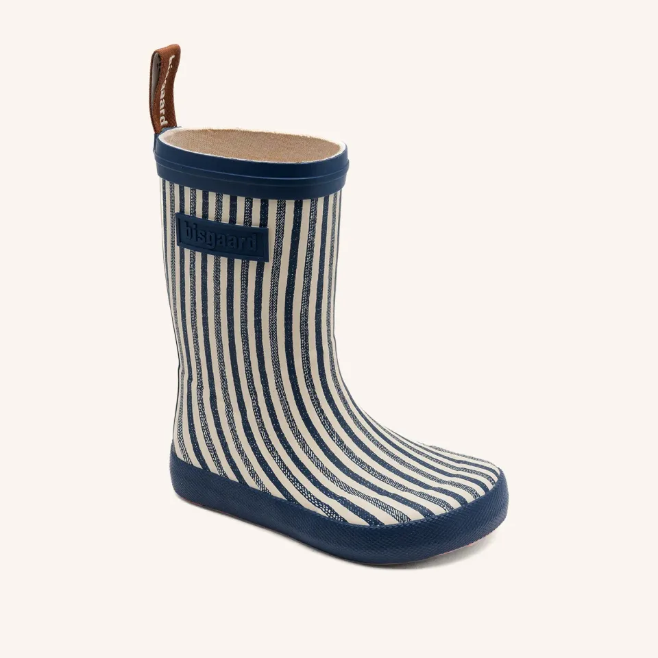 Bisgaard Barefoot High Rubber gummistøvle sailor stripes