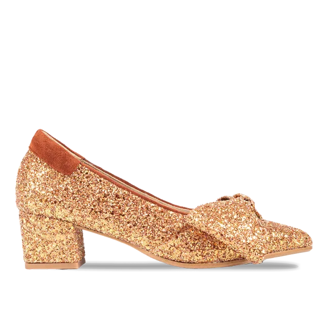 Angulus Sløjfe pump i funklende glitter pumps dame 5 cm hæl