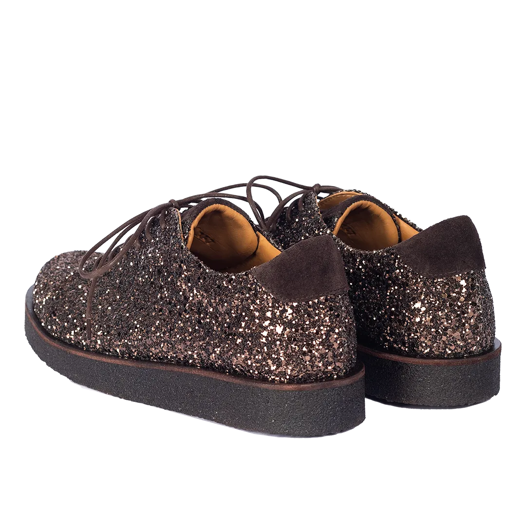 Angulus Sneaker i glitter på plateausål damesko fest