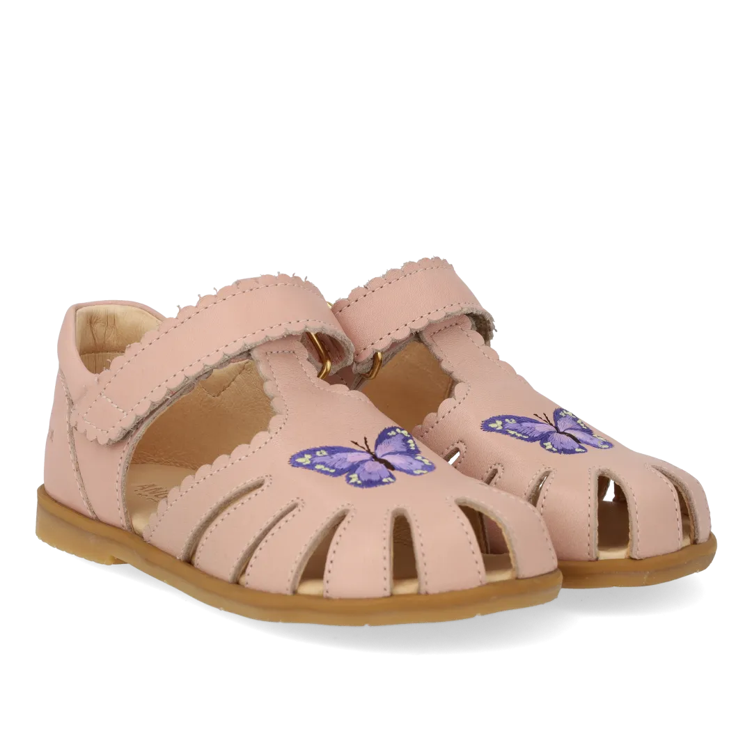 Angulus Sandal lukket tå sommerfugl børn læder