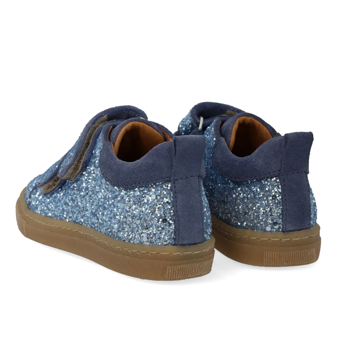 Angulus Glitter-sneaker med ruskindskanter sneakers velcro