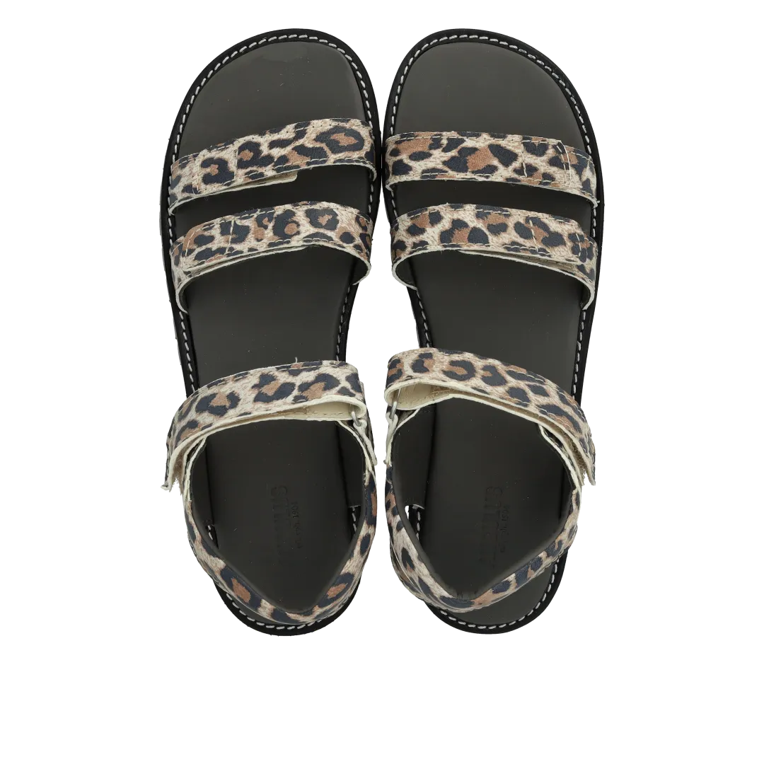 Angulus Sandal med tredobbelt velcro børnesandal læder sort sål