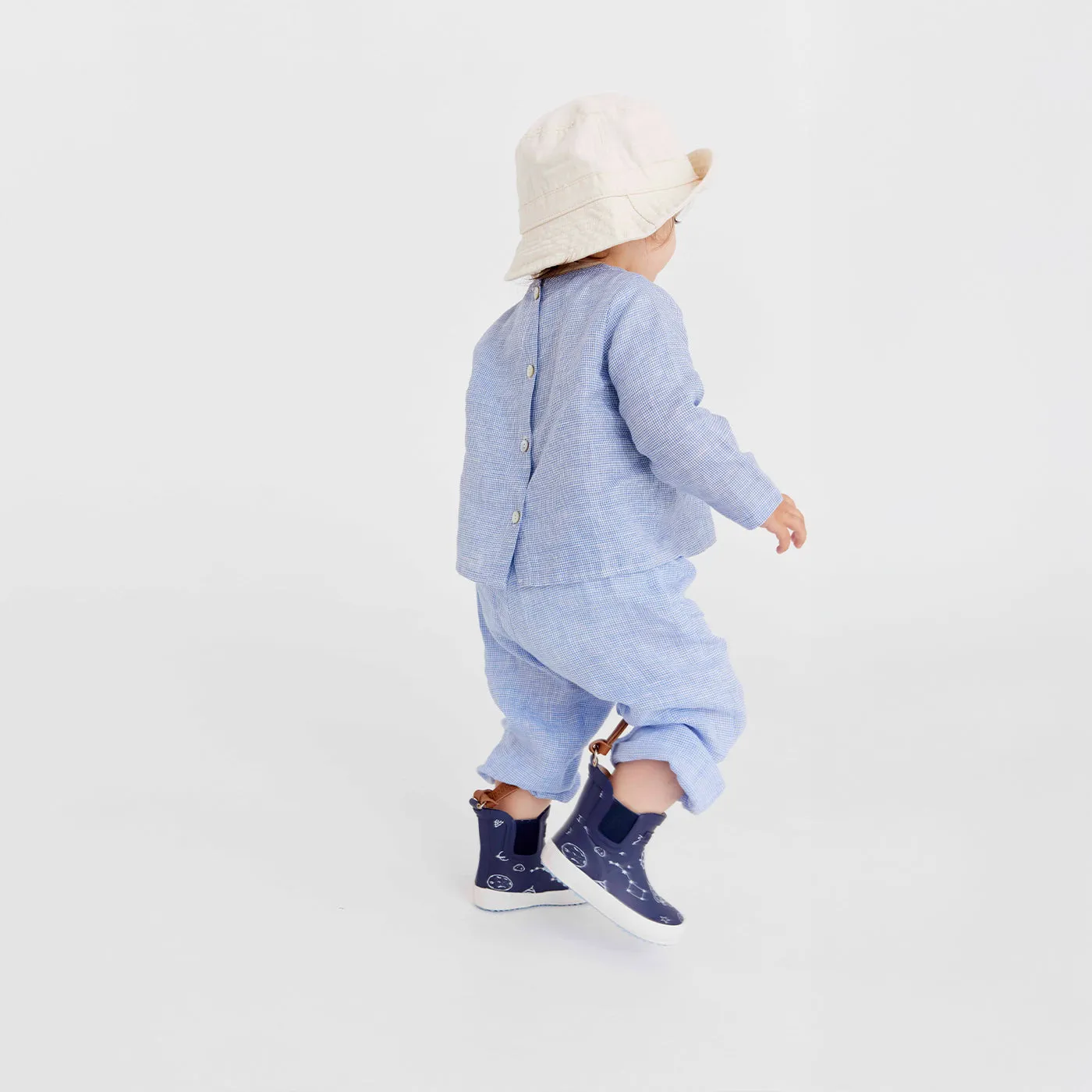 Bisgaard Baby Rubber gummistøvle to the moon blå