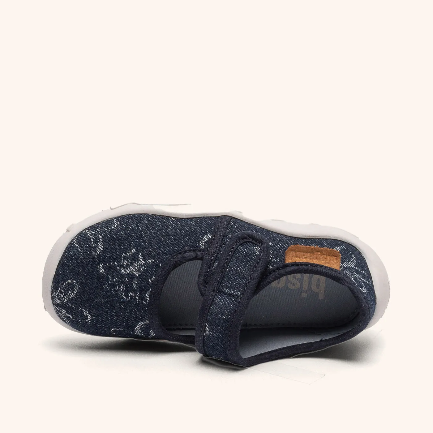 Bisgaard Maddy hjemmesko denim flower ballerina