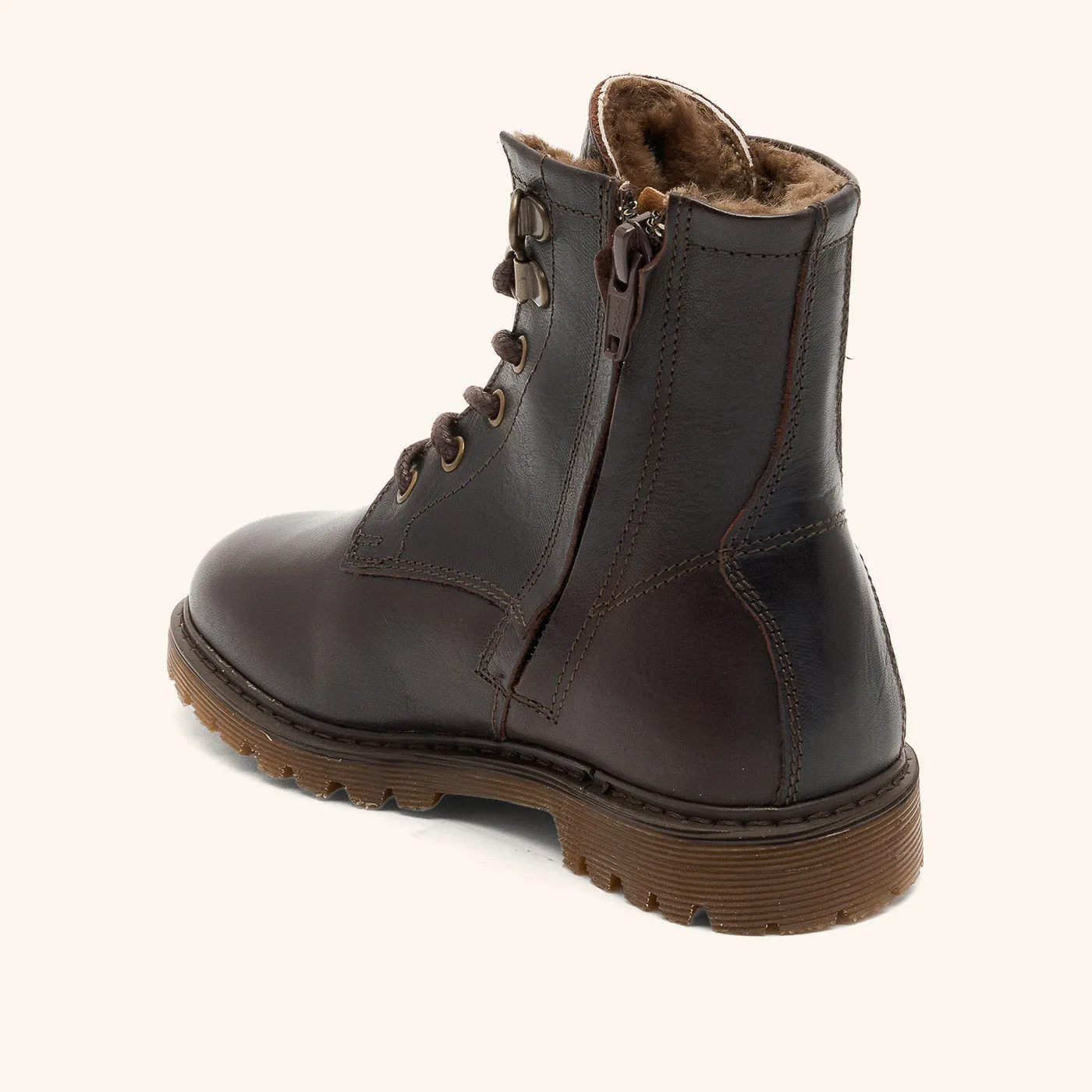 Bisgaard Maia Lamb Dark Brown vinterstøvle læder