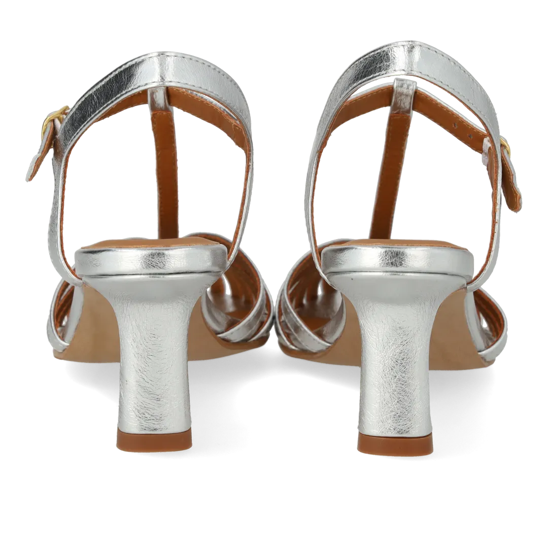 Angulus højhælet sandal med smuk organisk frontdetalje fest