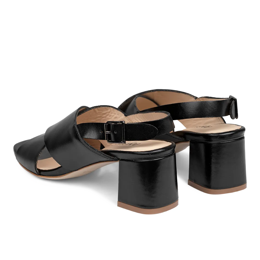 Angulus sandal med blokhæl damesandal læder 6 cm hæl