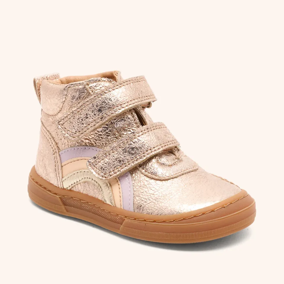 Bisgaard Rainbow sneakers rose gold - velcro