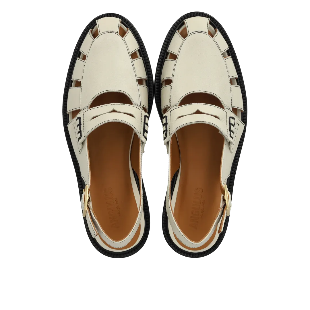 Angulus Slingback penny loafer læder cut-out