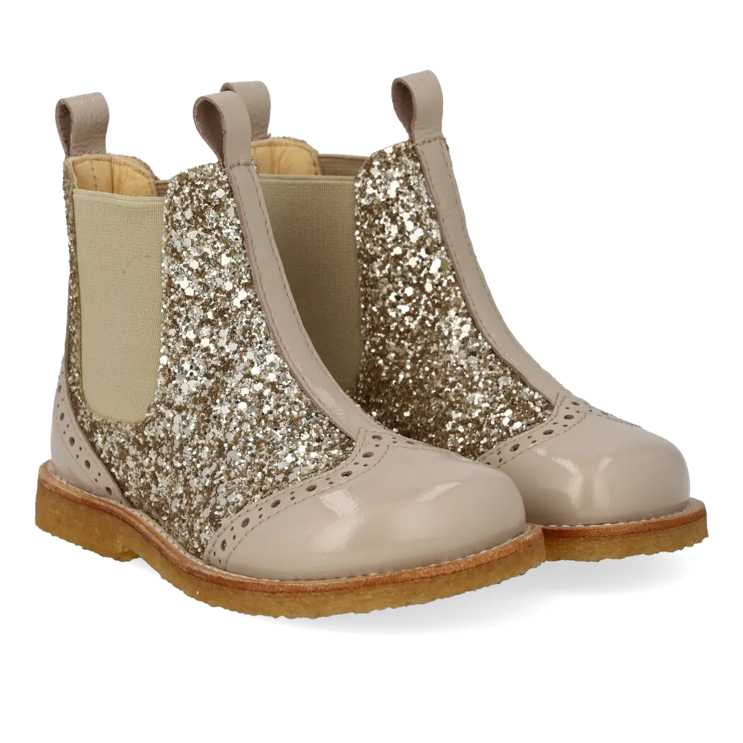 Angulus Chelsea støvle glitter brogue børn rummelig