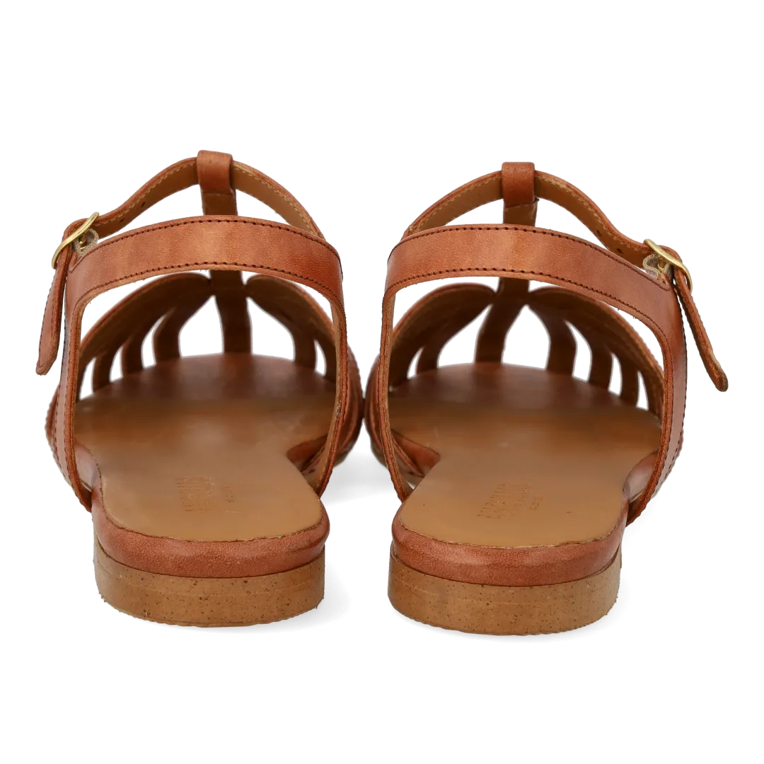 Angulus flad sandal organisk front T-strap skind