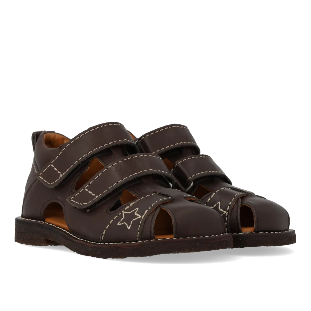 Angulus lædersandal stjernebroderi børnesandal