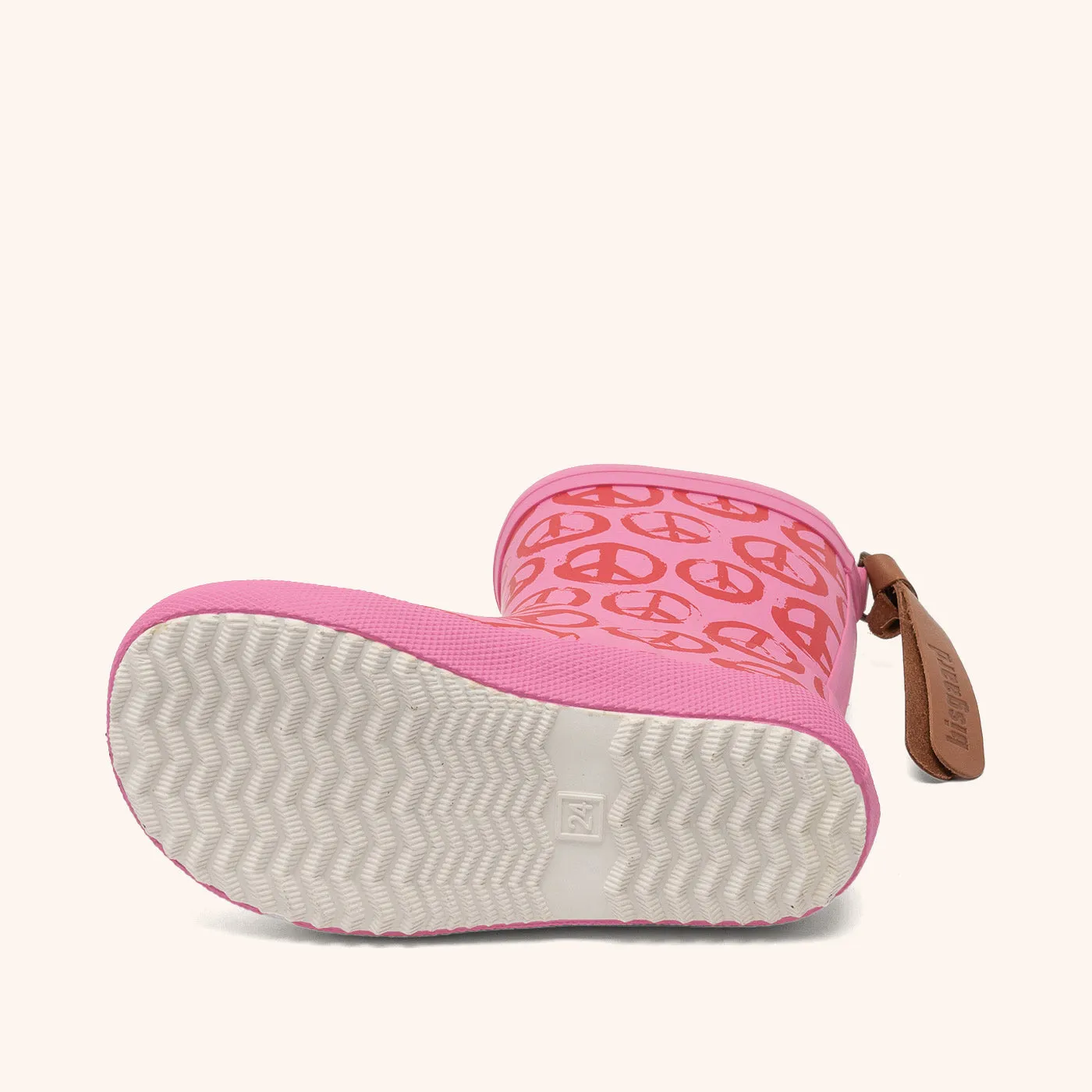 Bisgaard Fashion Peace On Earth gummistøvle pinky naturgummi