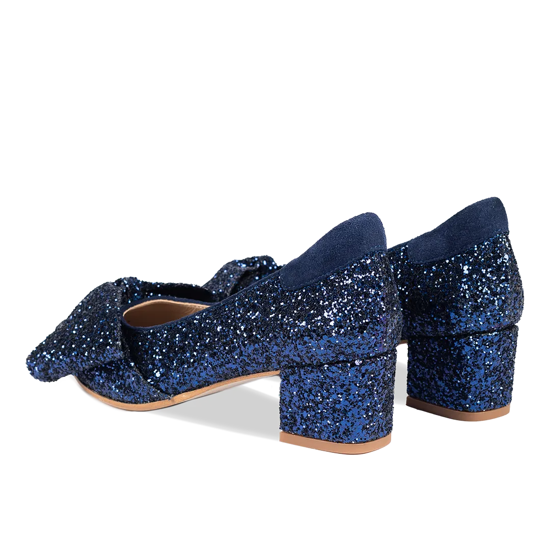 Angulus sløjfe pump glitter festpumps spids