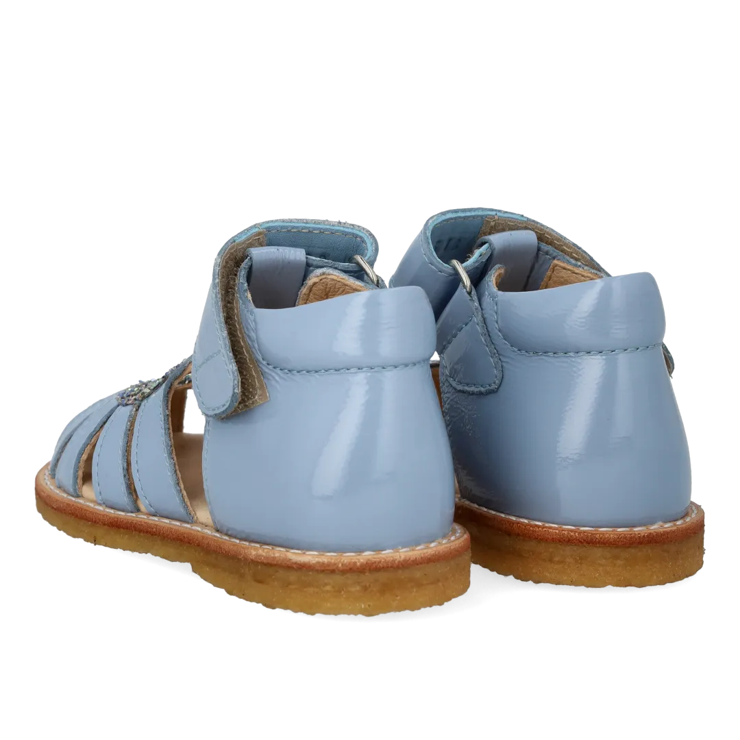 Angulus Hjertesandal med glitter og velcrolukning børnesandal