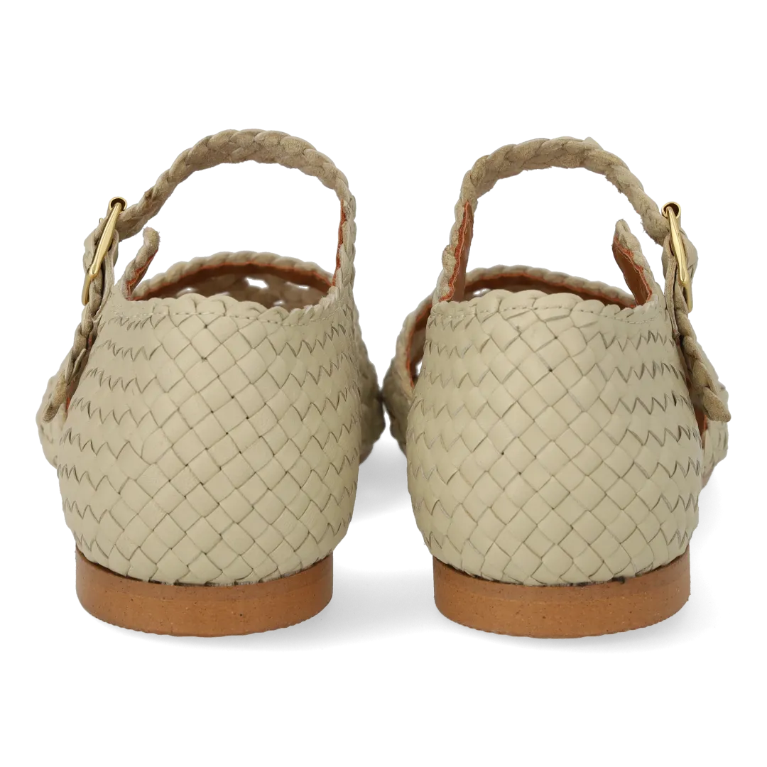 Angulus Håndflettet sandal damesandal læder ankelrem