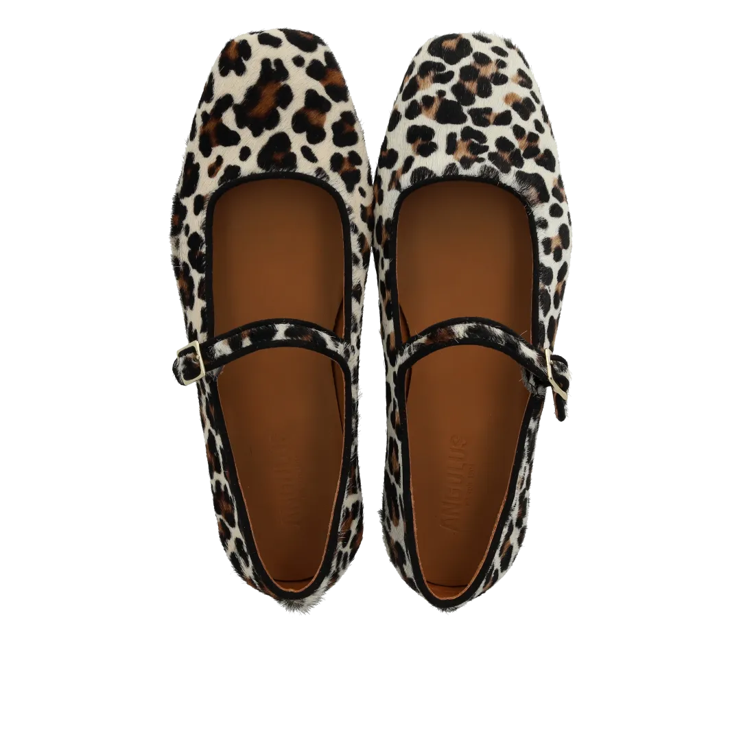 Angulus Mary Jane ballerina pony leopard ballerinasko