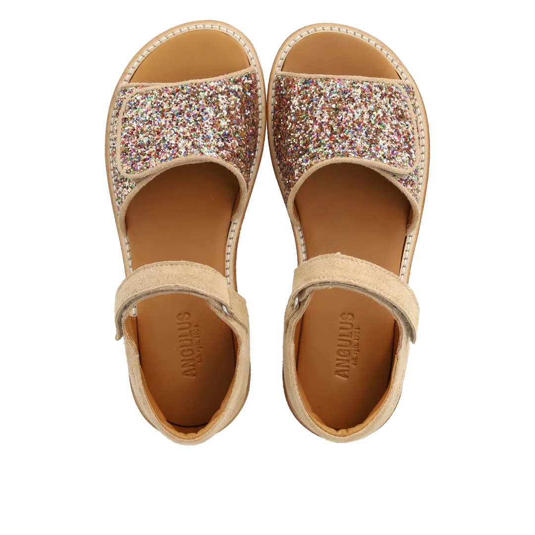 Angulus Justerbar sandal glitter børnesandal læder