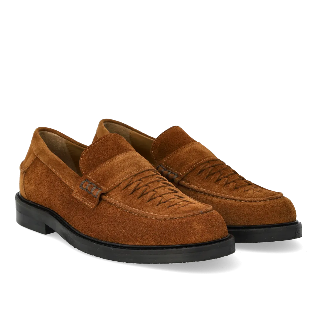 Angulus Penny loafer med flet loafer håndflettet skind