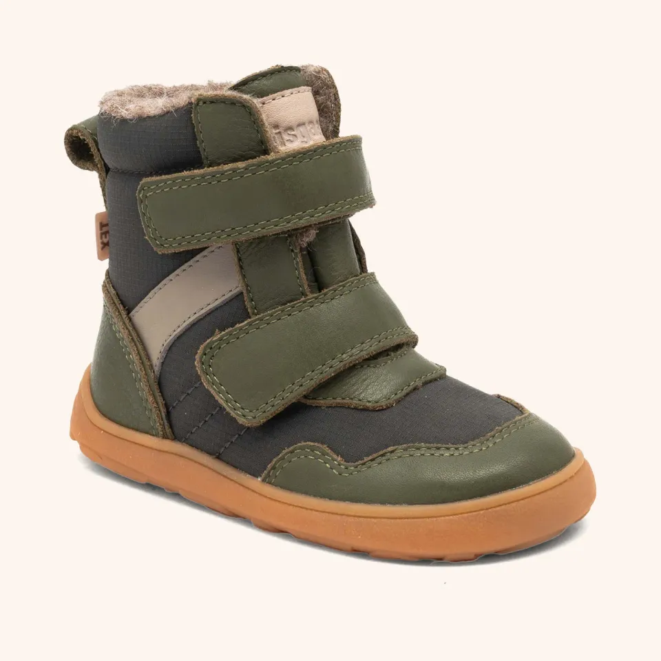 Bisgaard Barefoot Timo Tex vinterstøvle grøn vandtæt