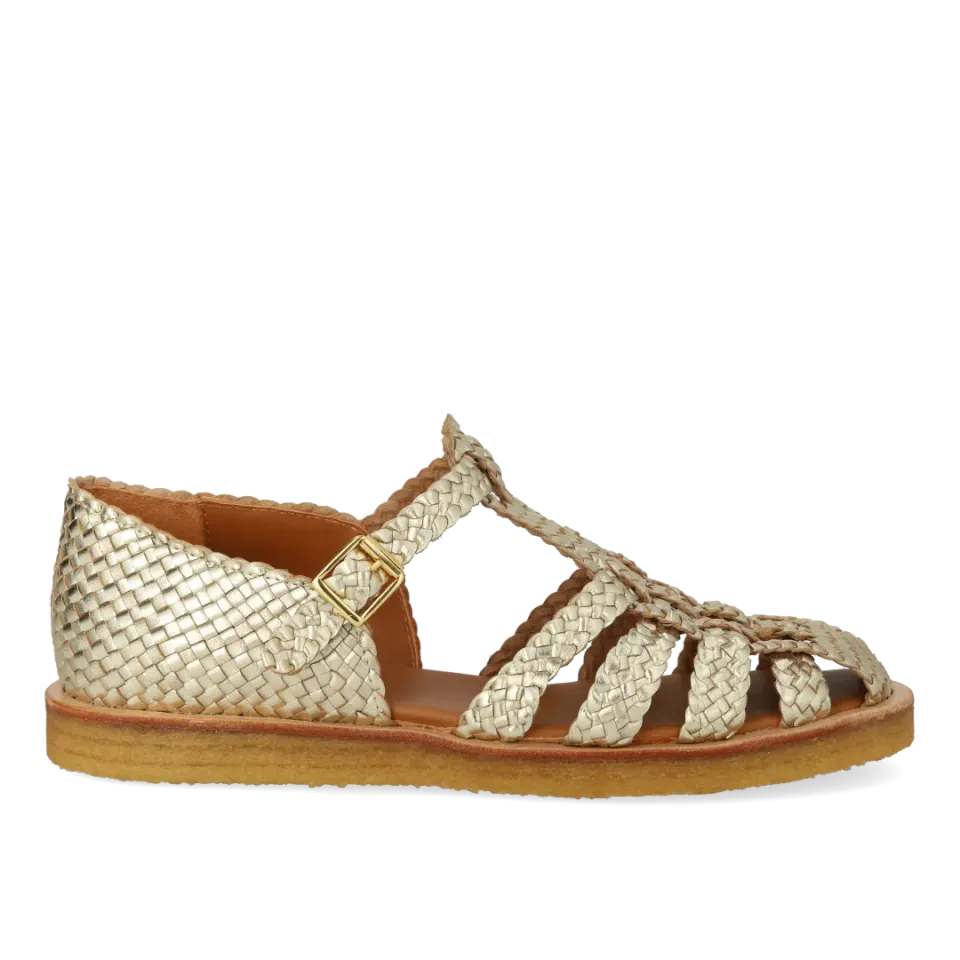 Angulus Håndflettet Fisherman's sandal dame læder