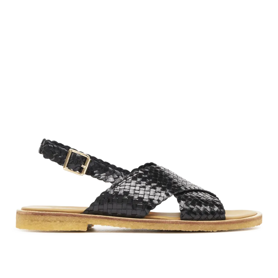 Angulus Krydssandal håndflettet sandal læder