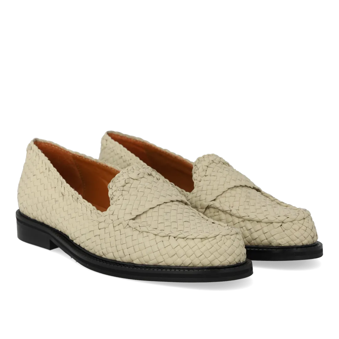 Angulus Håndflettet penny loafer dame læder