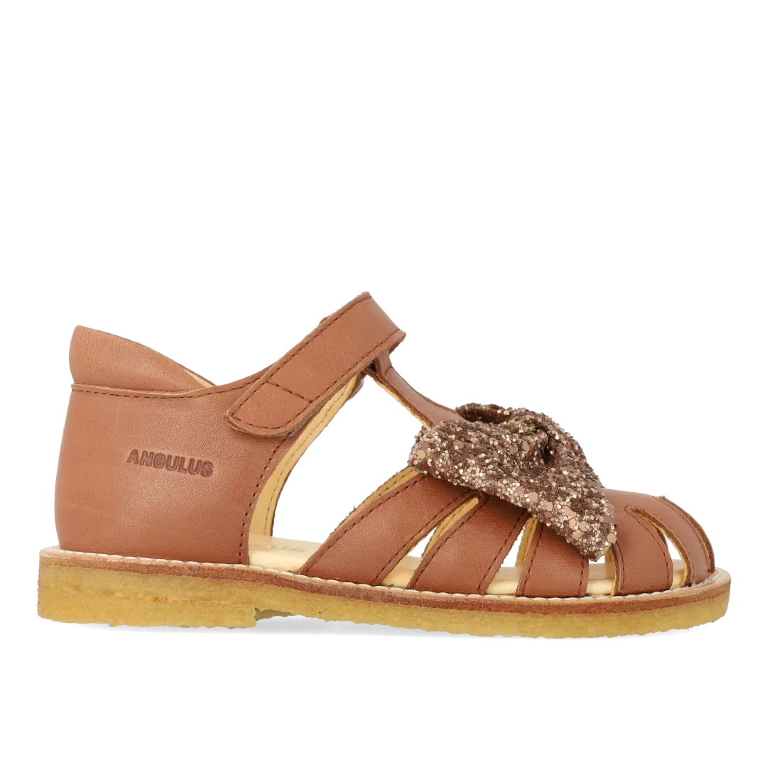 Angulus Sandal glittersløjfe velcro læder rummelig