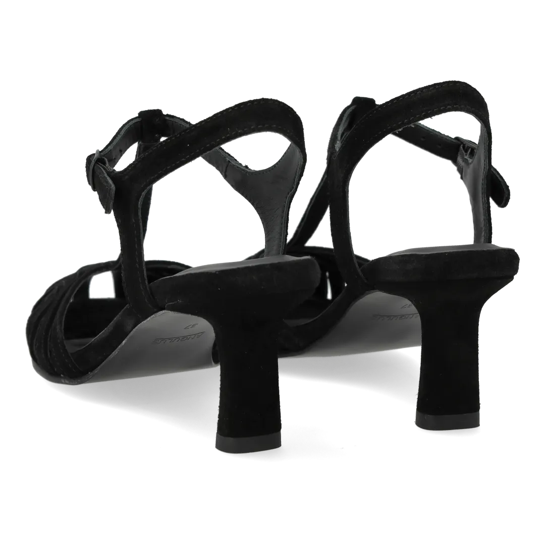 Angulus højhælet sandal organisk frontdetalje 6 cm