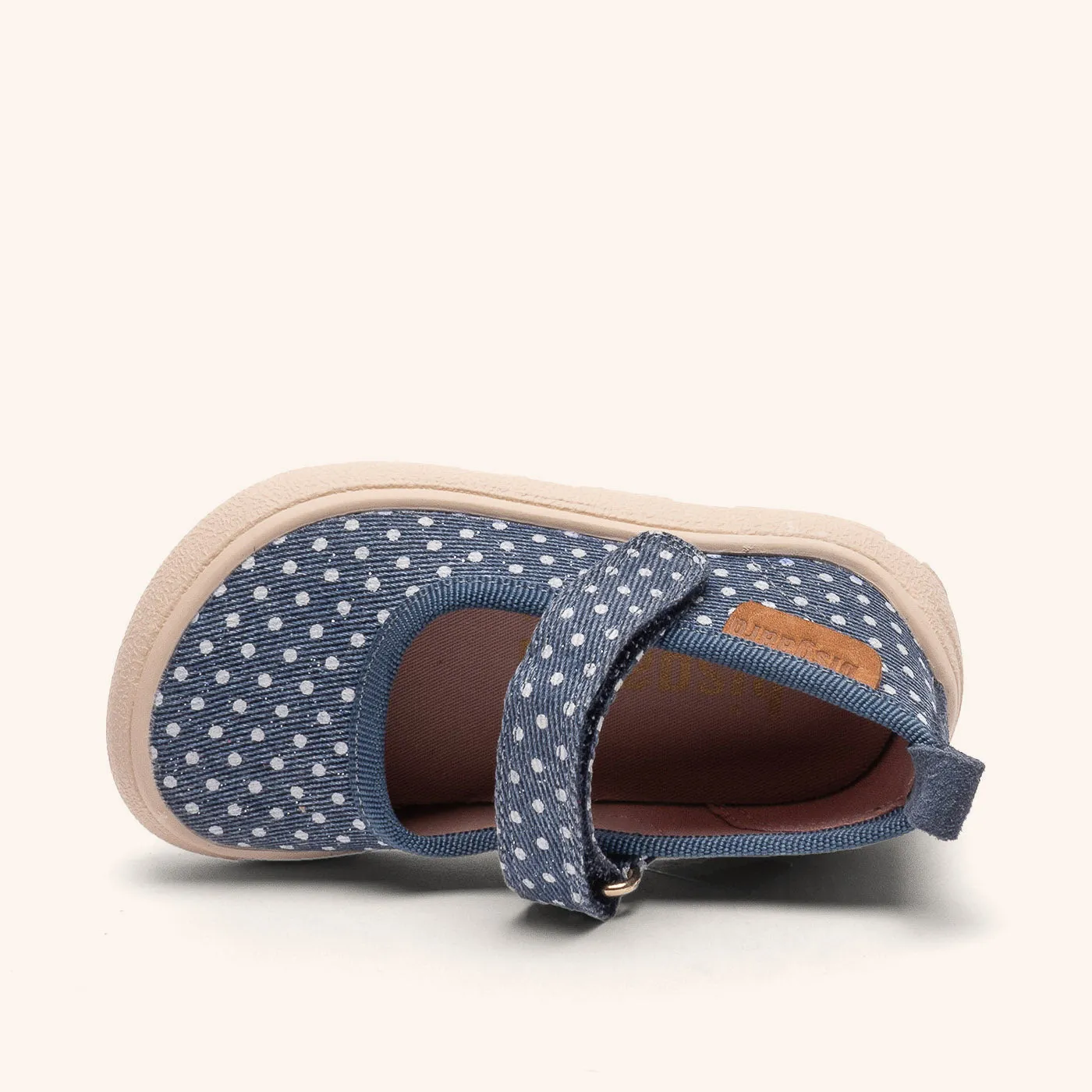 Bisgaard Barefoot Ballet Navy Dots hjemmesko