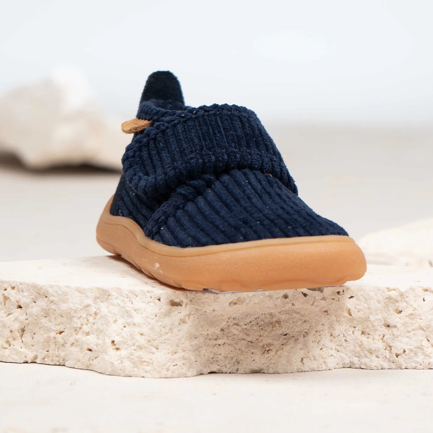 Bisgaard Barefoot Basic hjemmesko navy fløjl