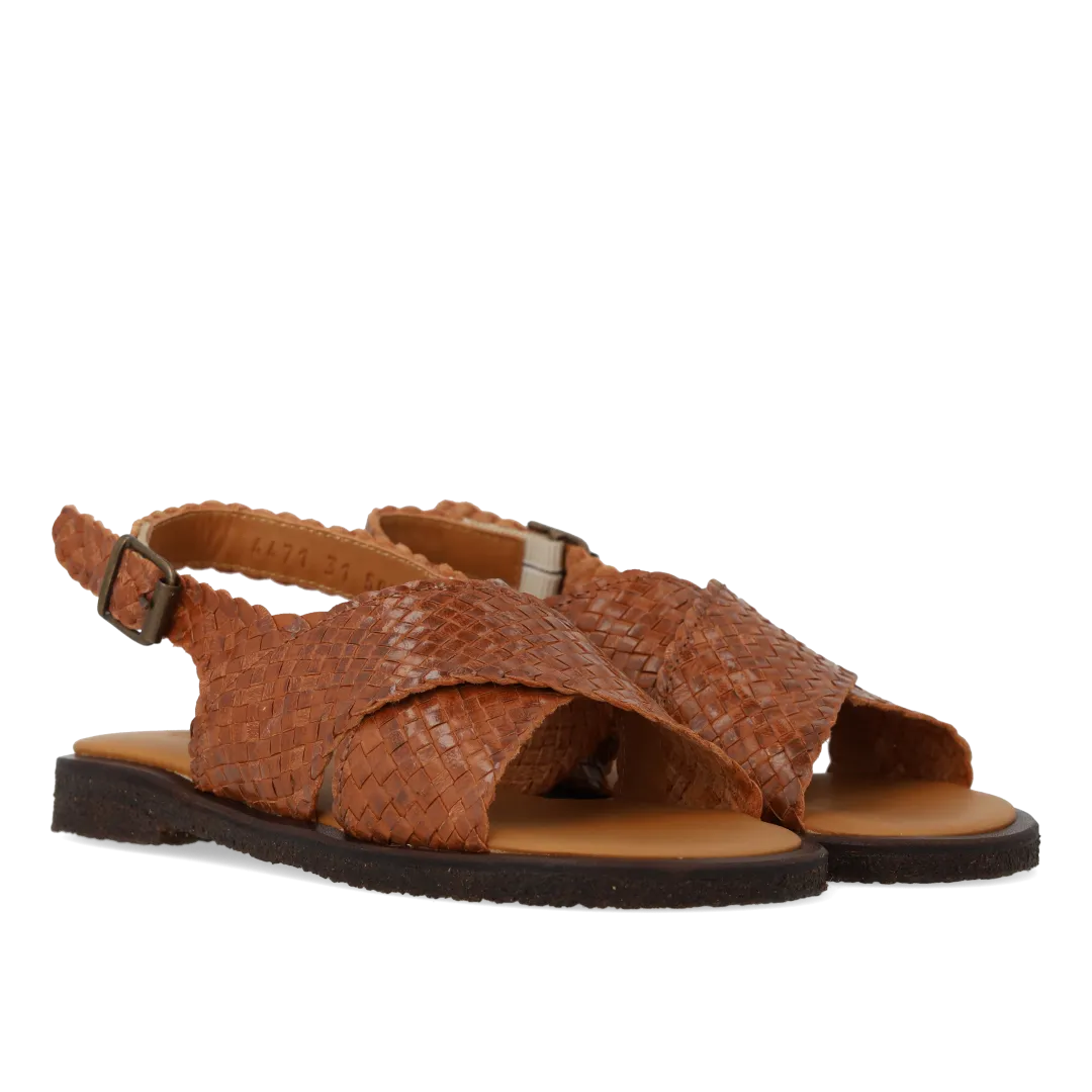 Angulus Håndflettet krydssandal sandal læder