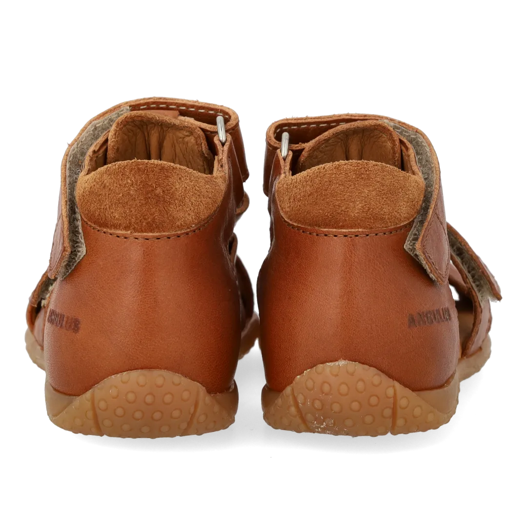 Angulus Sandal dobbelt velcro begyndersandal læder 18-23