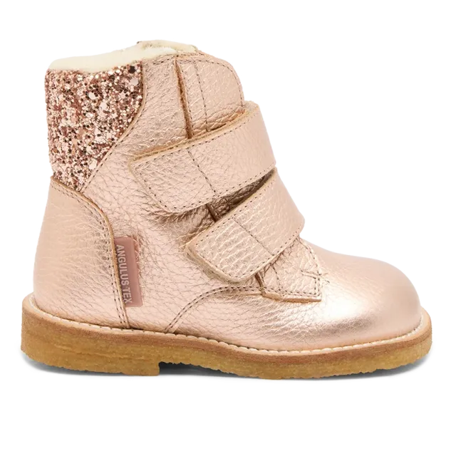 Angulus TEX-støvle glitter velcro begynderstøvle uldfoer