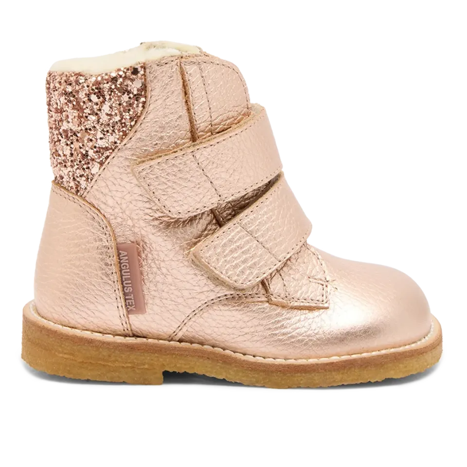 Angulus TEX-støvle glitter velcro begynderstøvle uldfoer
