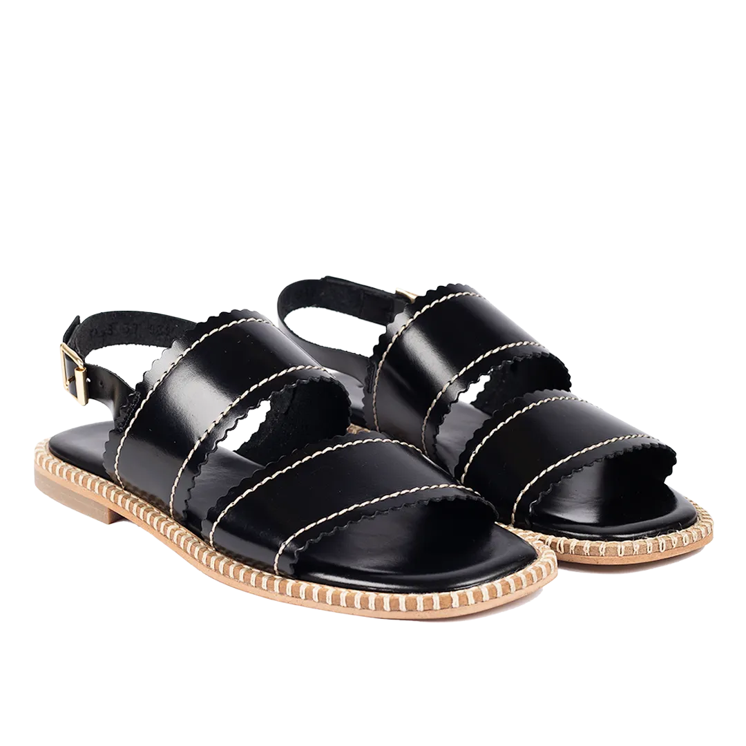 Angulus lædersandal bølge kanter dame