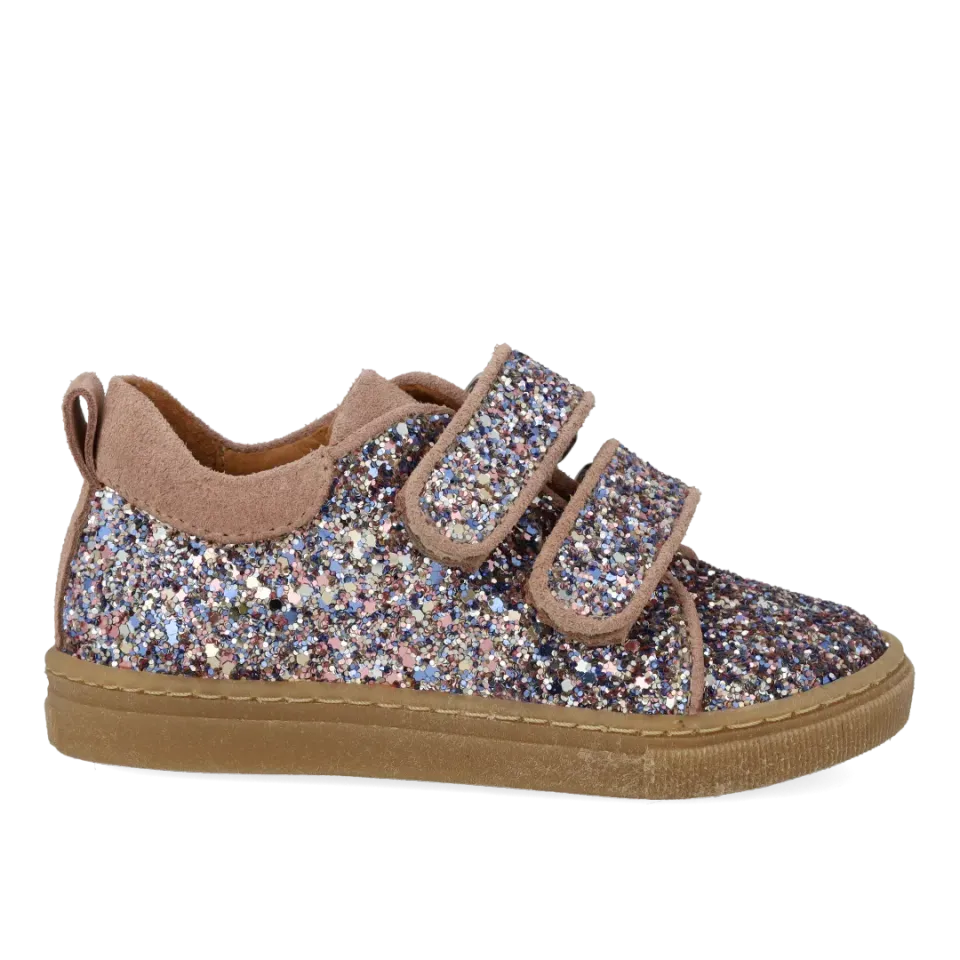 Angulus Glitter-sneaker ruskind børnesneaker velcro
