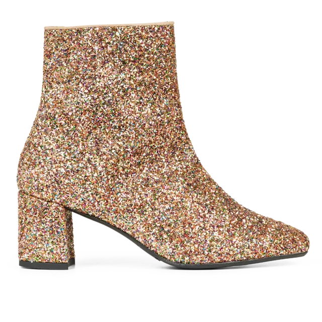 Angulus Glitterstøvle damestøvle 6 cm blokhæl