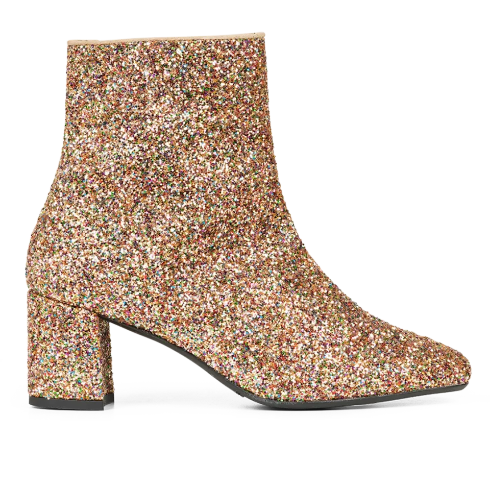 Angulus Glitterstøvle damestøvle 6 cm blokhæl