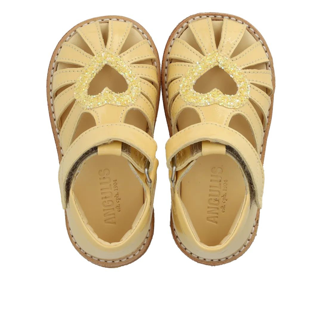 Angulus hjertesandal glitter børnesandal velcro
