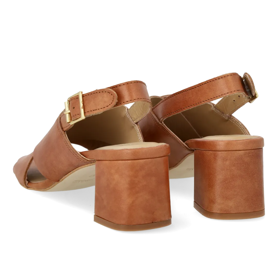 Angulus Sandal krydssandal læder 6 cm blokhæl