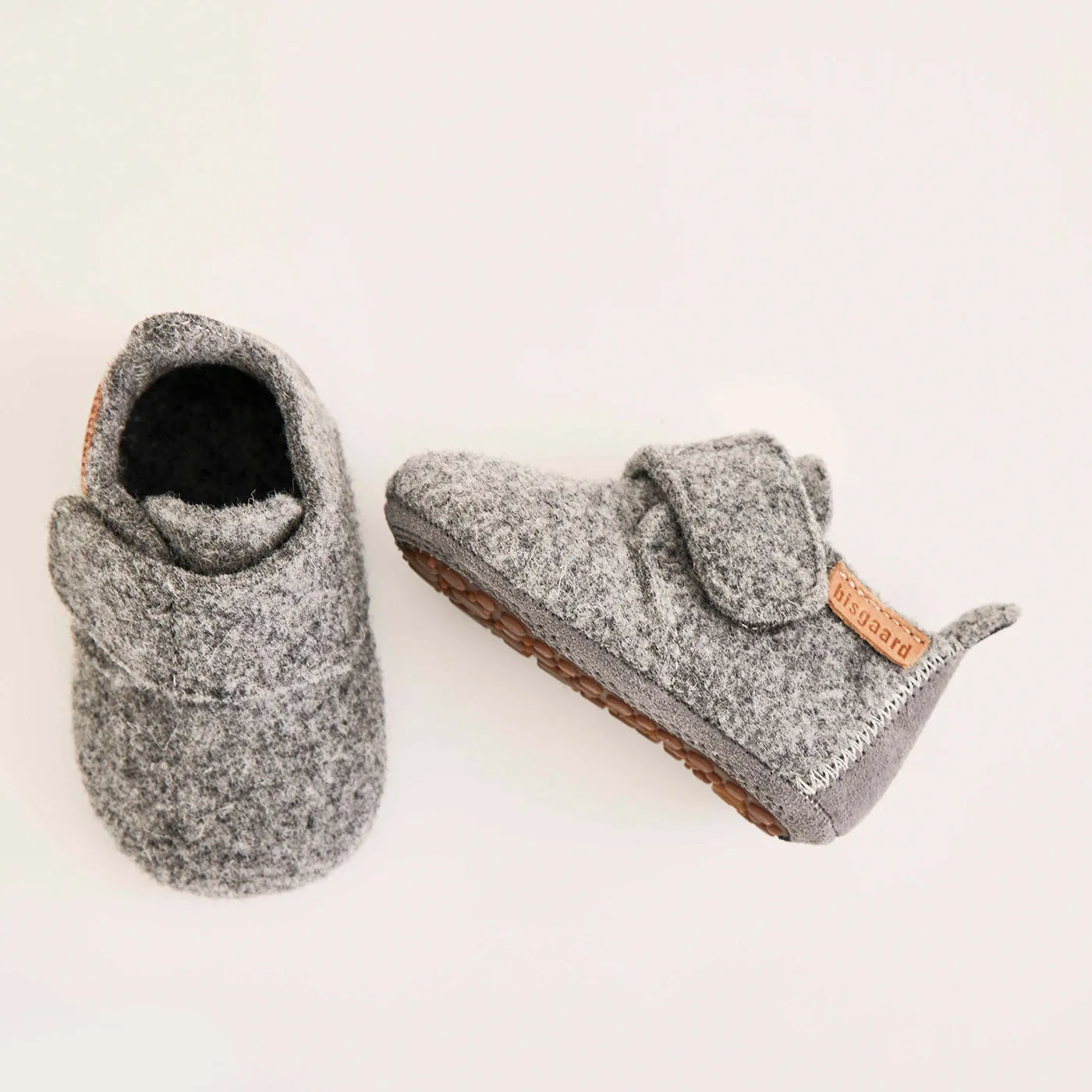 Bisgaard Baby Wool hjemmesko grå uld