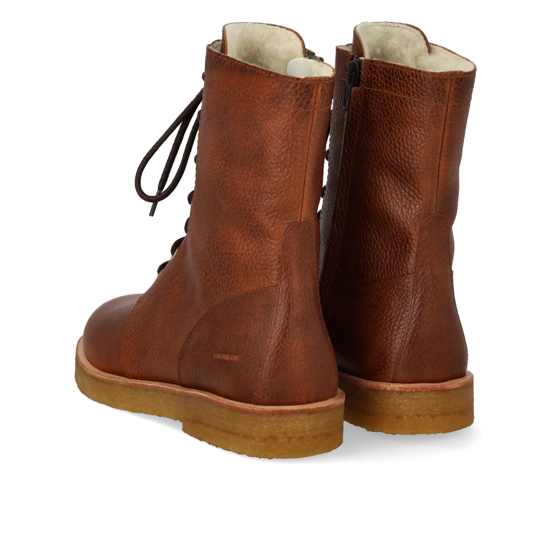Angulus Snørestøvle med uldfoer dame bred