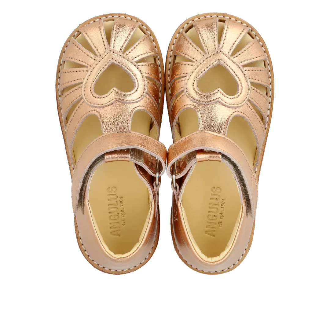 Angulus Begynder Hjertesandal Sandal Læder Velcro