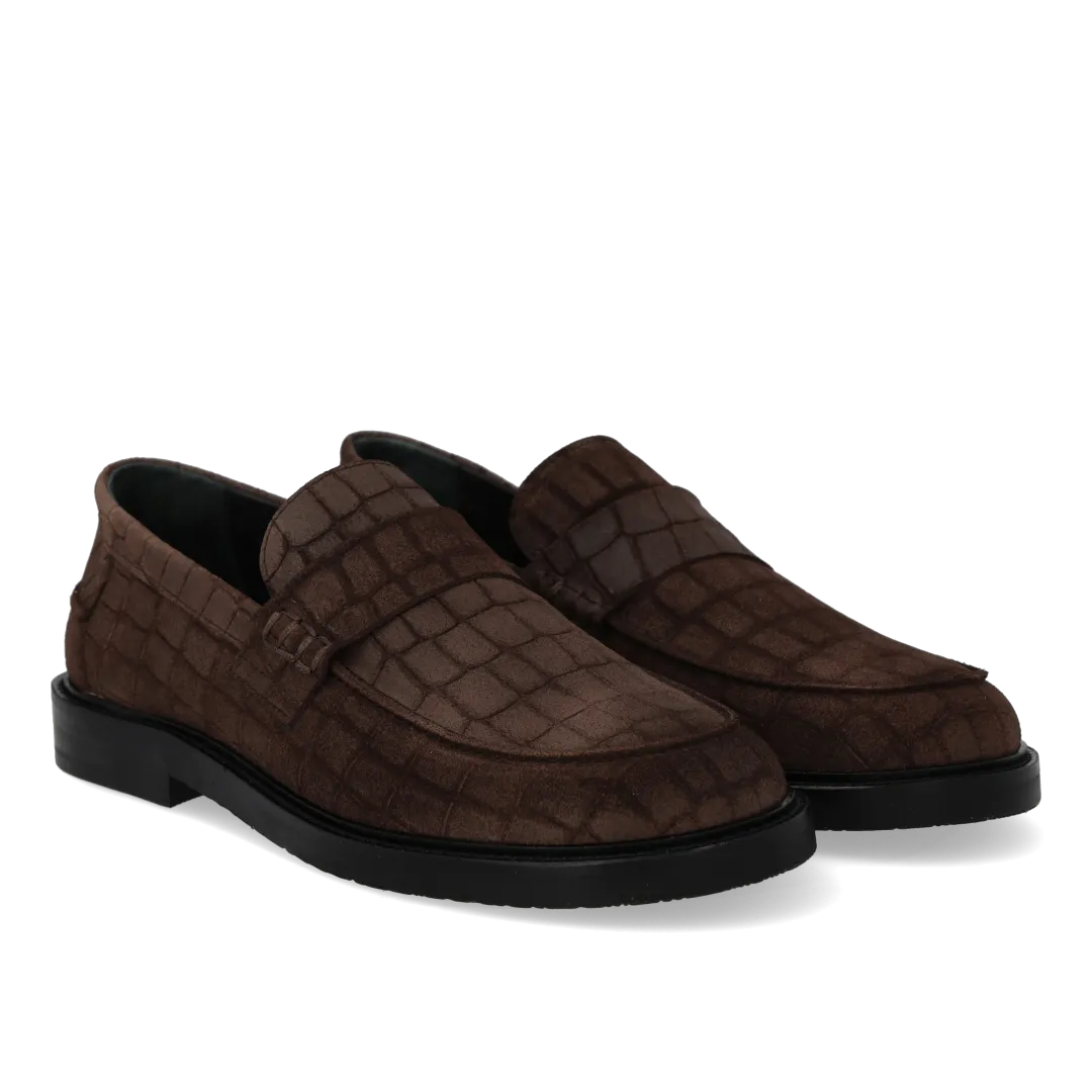 Angulus Penny loafer klassisk bred pasform læder